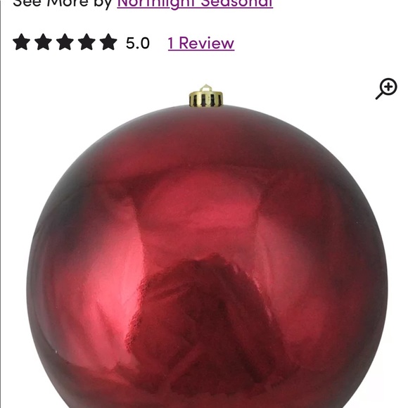 5 frosted burgundy Christmas ball ornaments - Picture 7 of 8